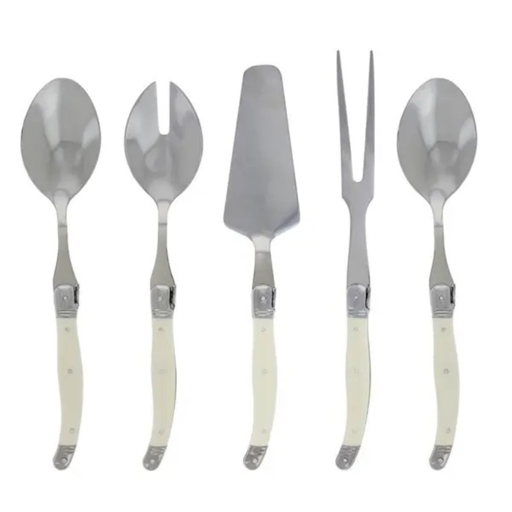 French Home 5 Piece Laguiole Hostess Set - Faux Ivory